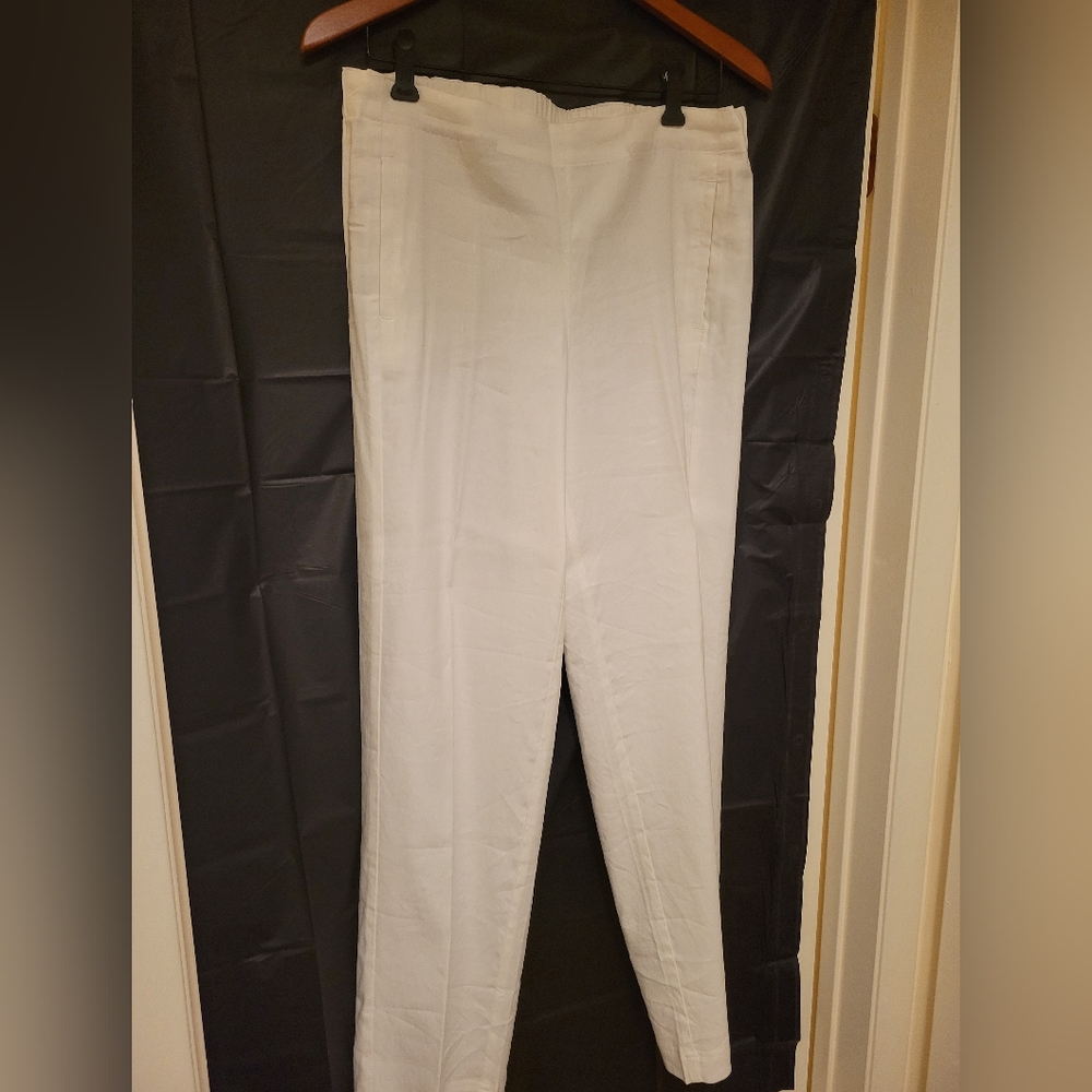 J Jill Linen Stretch White Pants